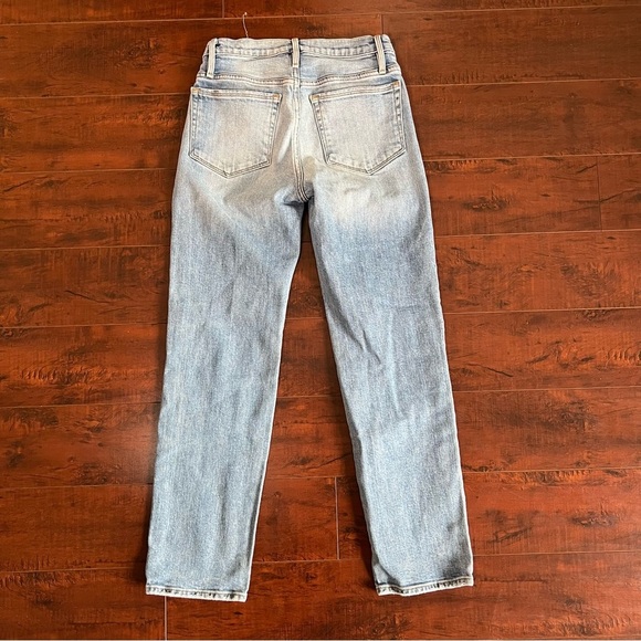 FRAME Denim Le Nouveaux Straight Jeans Mirada Rips Wash Mid Rise Size 24 - Picture 4 of 12